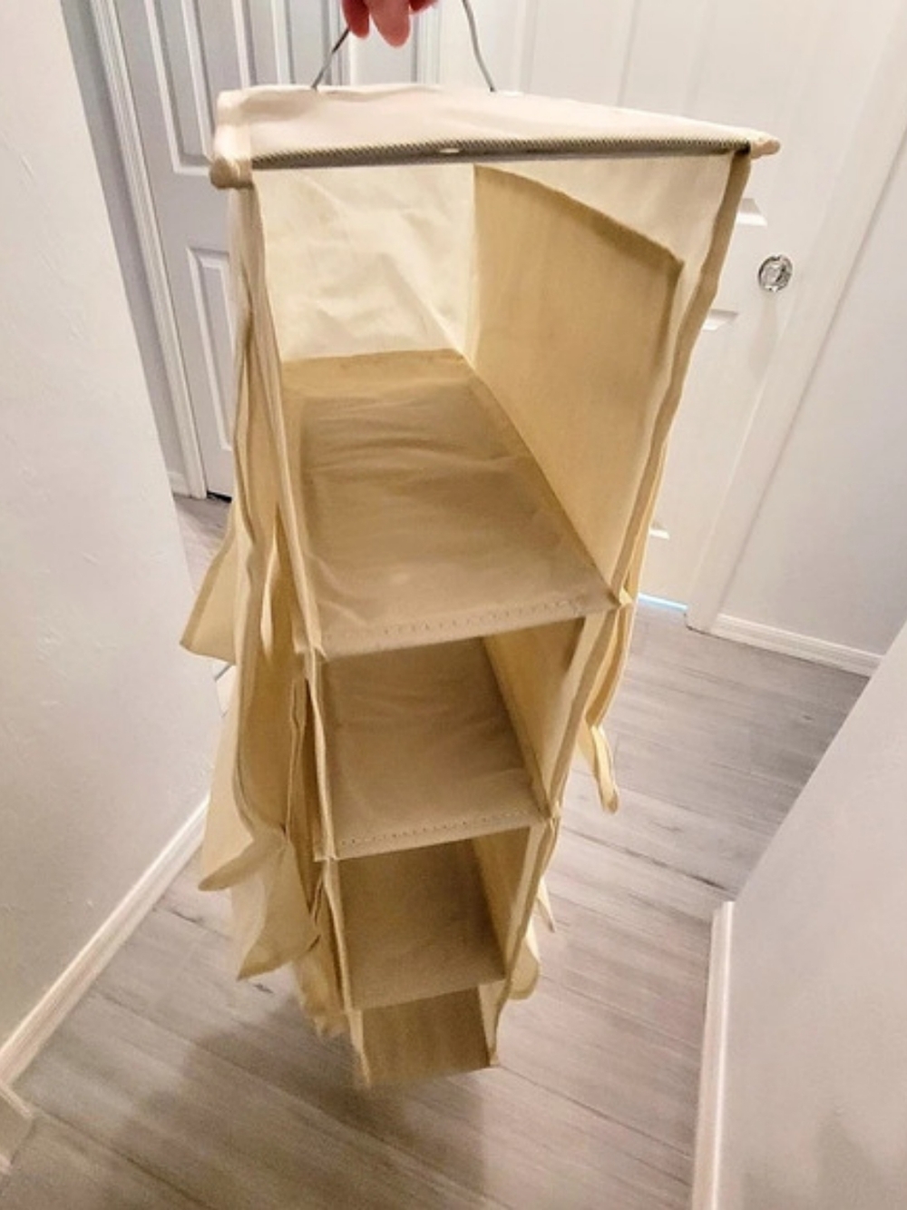 Hanging Closet Organizer in Cream Purses Or Shoes